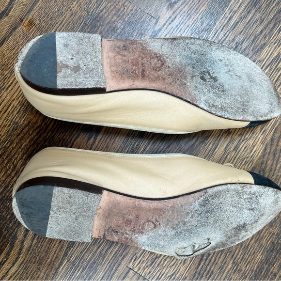 Tan and Black Chanel Ballet Flats - Picture 7 of 9